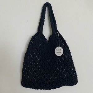 Black Crochet Market Bag